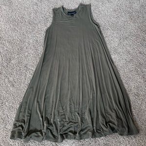 Olive green tank top, swing dress